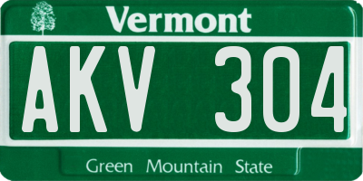 VT license plate AKV304