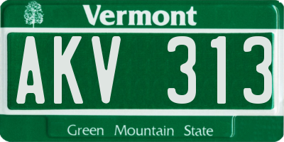 VT license plate AKV313