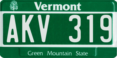 VT license plate AKV319