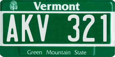 VT license plate AKV321