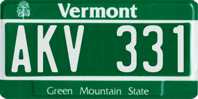 VT license plate AKV331