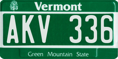 VT license plate AKV336