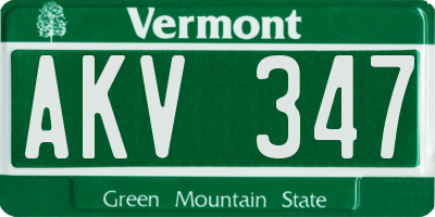 VT license plate AKV347