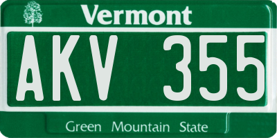 VT license plate AKV355