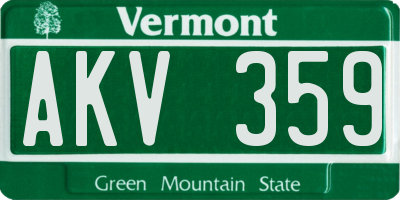 VT license plate AKV359
