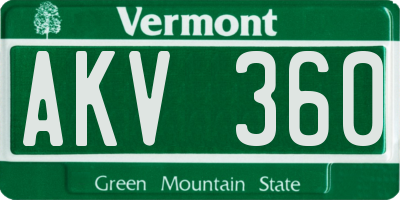 VT license plate AKV360