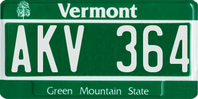 VT license plate AKV364