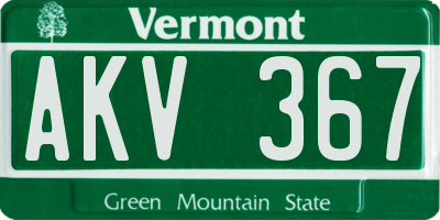 VT license plate AKV367