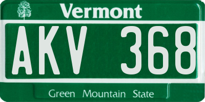 VT license plate AKV368