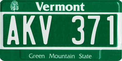 VT license plate AKV371