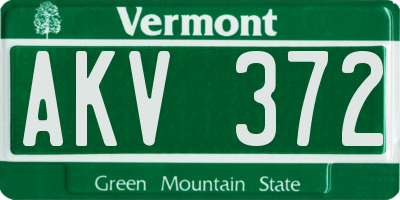 VT license plate AKV372