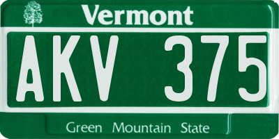 VT license plate AKV375