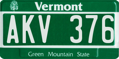 VT license plate AKV376