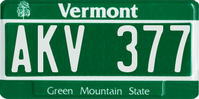 VT license plate AKV377