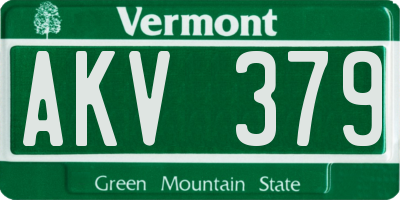 VT license plate AKV379