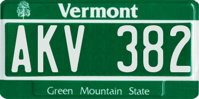 VT license plate AKV382