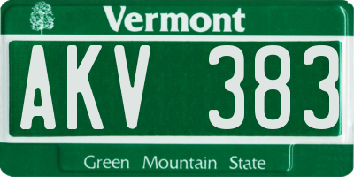 VT license plate AKV383