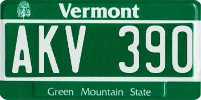 VT license plate AKV390