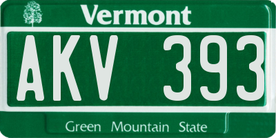 VT license plate AKV393