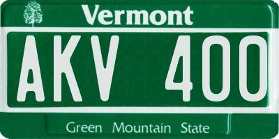 VT license plate AKV400