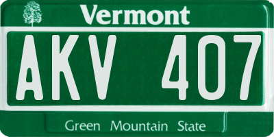 VT license plate AKV407