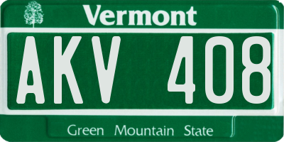 VT license plate AKV408