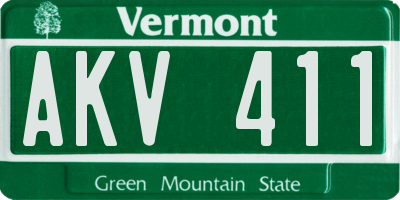 VT license plate AKV411