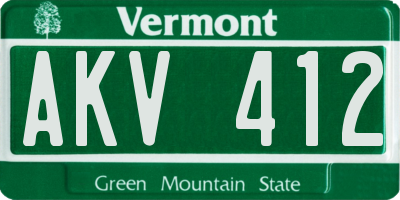 VT license plate AKV412