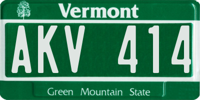 VT license plate AKV414