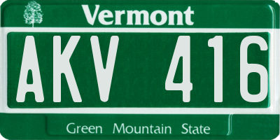 VT license plate AKV416