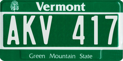 VT license plate AKV417