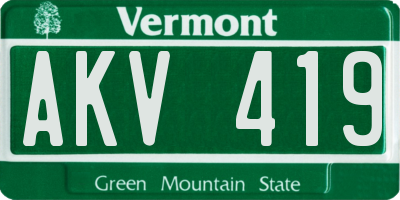VT license plate AKV419