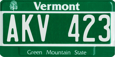 VT license plate AKV423