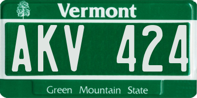 VT license plate AKV424