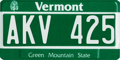 VT license plate AKV425