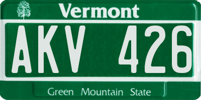 VT license plate AKV426