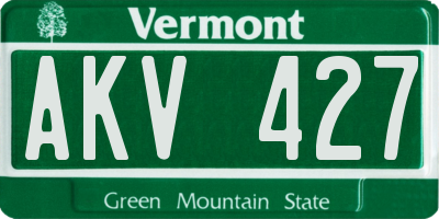 VT license plate AKV427