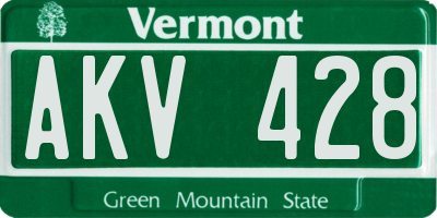 VT license plate AKV428