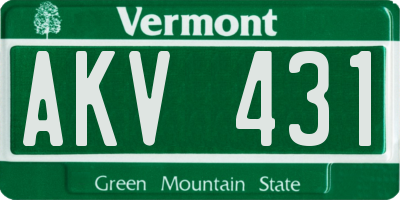 VT license plate AKV431