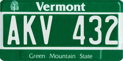 VT license plate AKV432