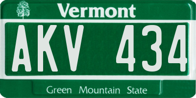 VT license plate AKV434