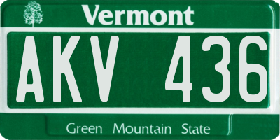 VT license plate AKV436