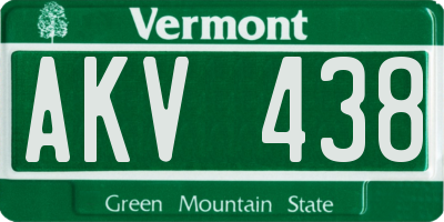 VT license plate AKV438
