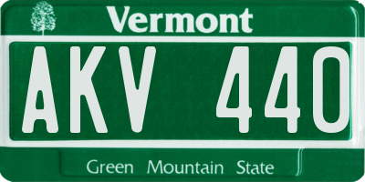 VT license plate AKV440