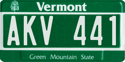 VT license plate AKV441