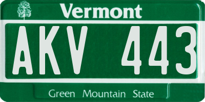 VT license plate AKV443