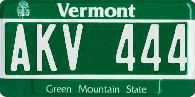 VT license plate AKV444