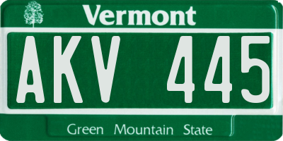 VT license plate AKV445