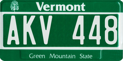 VT license plate AKV448
