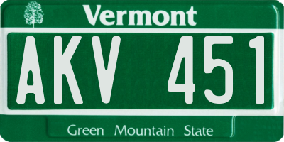 VT license plate AKV451